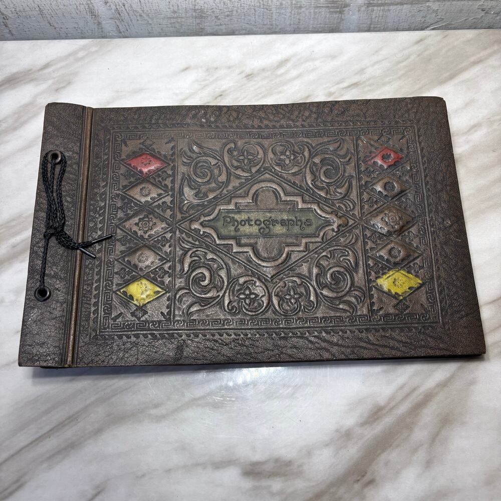 Mid Century Embossed Leather Photo Album